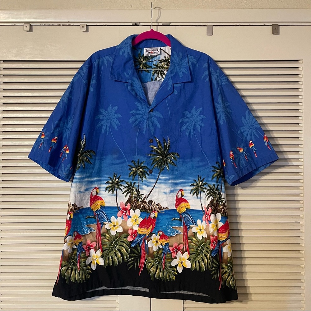 Pacific Legend Parrot Beach Hawaiian Shirt